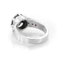 2 Ct Black Diamond with Ruby Accents, Ideal Engagement Ring - ZeeDiamonds