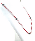 4-5 mm Ruby And Black Diamond Chain Necklace - ZeeDiamonds