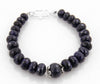 8 mm Blue Sapphire (Neelam) Gemstone Beaded Designer Bracelet In Silver Clasp - ZeeDiamonds