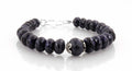 8 mm Blue Sapphire (Neelam) Gemstone Beaded Designer Bracelet In Silver Clasp - ZeeDiamonds