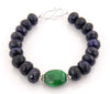 100% Certified Blue Sapphire Beaded Gemstone Designer Silver Clasp Bracelet - ZeeDiamonds
