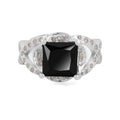 3-5 Ct Black Diamond Ring with Choice of White Diamond Accents - ZeeDiamonds