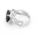 4 Ct Black Diamond Beautiful Ring with White Diamond Accents - ZeeDiamonds