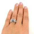 4 Ct Black Diamond Beautiful Ring with White Diamond Accents - ZeeDiamonds