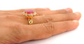 Ruby Gemstone Ring With White Diamond Accents - ZeeDiamonds