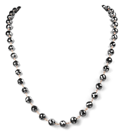 8 mm Derek Jet Black Diamond Long Chain Necklace - ZeeDiamonds