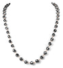 8 mm Derek Jet Black Diamond Long Chain Necklace in 925 Sterling Silver- Excellent Quality with Great Sparkle