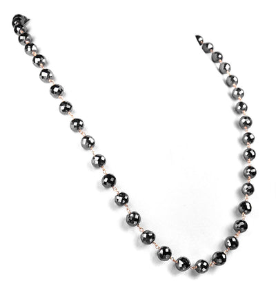 8 mm Derek Jet Black Diamond Long Chain Necklace - ZeeDiamonds