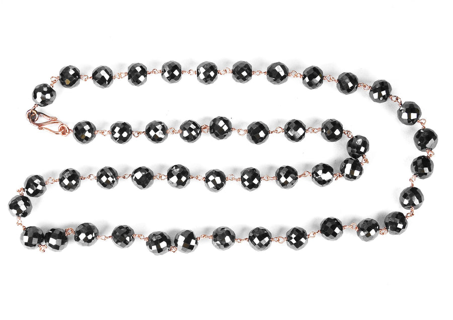 8 mm Derek Jet Black Diamond Long Chain Necklace - ZeeDiamonds
