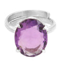 6.25 Ratti Certified Amethyst Gemstone Adjustable Silver Ring - ZeeDiamonds