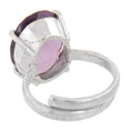 6.25 Ratti Certified Amethyst Gemstone Adjustable Silver Ring - ZeeDiamonds