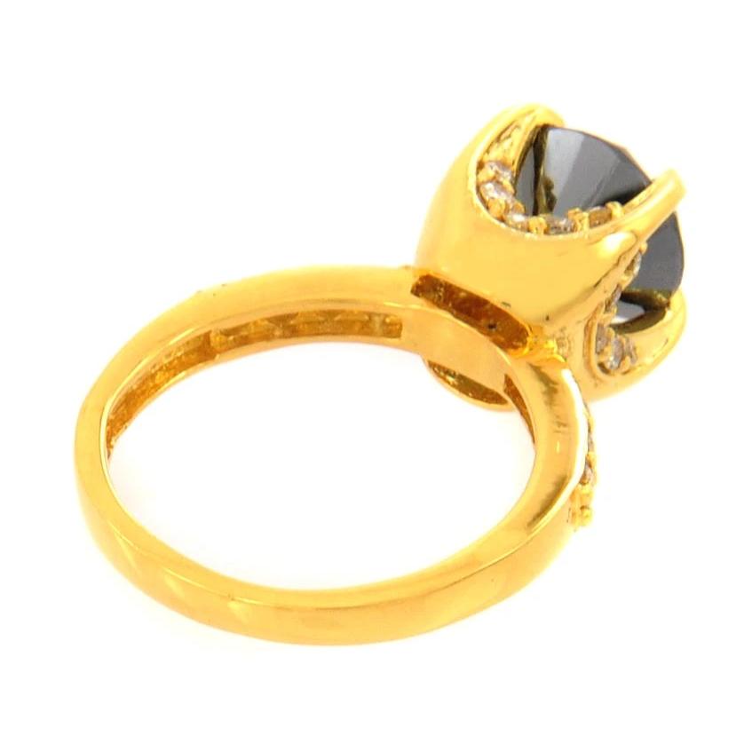 2 Ct BLACK ROUND DIAMOND ENGAGEMENT RING With Diamonds - ZeeDiamonds