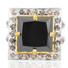 6 Ct Black Diamond Designer Ring with White Diamond Accents - ZeeDiamonds