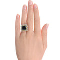 6 Ct Black Diamond Designer Ring with White Diamond Accents - ZeeDiamonds