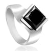 3 Ct, AAA Certified Black Diamond Solitaire Men's Ring - ZeeDiamonds