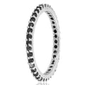 2 Ct Black Diamond Twin Ring With Black and White Diamond Accents - ZeeDiamonds