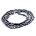 4 mm Certified Black Diamond Beads Necklace- Earth Mined - ZeeDiamonds