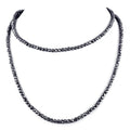 4 mm Certified Black Diamond Beads Necklace- Earth Mined - ZeeDiamonds