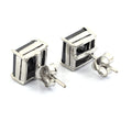 2.50 Ct AAA Certified Princess Cut Black Diamond Solitaire Studs in 925 Silver - ZeeDiamonds