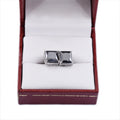 2.50 Ct AAA Certified Princess Cut Black Diamond Solitaire Studs in 925 Silver - ZeeDiamonds