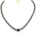 3.5 mm, 18 Inches Black Diamond Necklace With White Gold Clasp - ZeeDiamonds