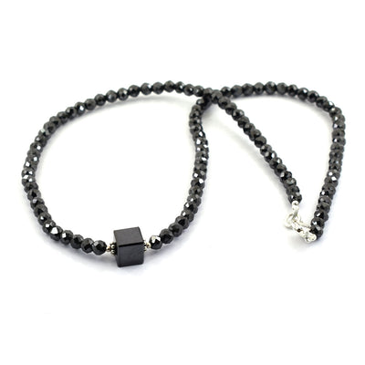 3.5 mm, 18 Inches Black Diamond Necklace With White Gold Clasp - ZeeDiamonds