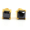 1 Ct To 3 Ct Black Diamond Solitaire Studs Earrings in Sterling Silver - ZeeDiamonds