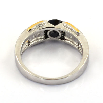 2 Ct Round Cut Black Diamond Solitaire Ring Yellow Gold Finish - ZeeDiamonds