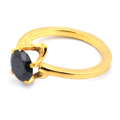 2.9 Ct Round Cut Black Diamond Solitaire Ring Gift For Birthday - ZeeDiamonds