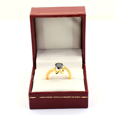 2.9 Ct Round Cut Black Diamond Solitaire Ring Gift For Birthday - ZeeDiamonds