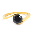 2.5 Carat Round Black Diamond Solitaire Beautiful Ring in 925 Silver - ZeeDiamonds