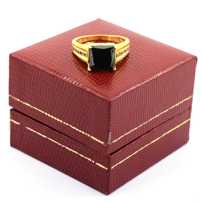 3 Ct Princess Cut Black Diamond Designer Accents Ring - ZeeDiamonds