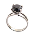 2-4 Carats Round Cut Black Diamond Solitaire Ring - ZeeDiamonds