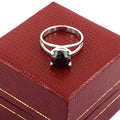 2-4 Carats Round Cut Black Diamond Solitaire Ring - ZeeDiamonds