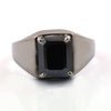 Certified 3.25 Ct Radiant Cut Black Diamond Solitaire Ring in 925 Silver, Ideal Gift! Amazing Look