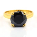 3 Ct Certified Black Diamond Solitaire Beautiful Ring - ZeeDiamonds