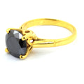 3 Ct Certified Black Diamond Solitaire Beautiful Ring - ZeeDiamonds