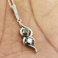 2 Ct Round Shape Black Diamond Pendant With White Diamond Accents - ZeeDiamonds