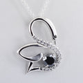 Swan Shape Black Diamond Solitaire Pendant With White Diamond Accents - ZeeDiamonds