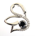 Swan Shape Black Diamond Solitaire Pendant With White Diamond Accents - ZeeDiamonds