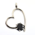 1 Ct AAA Quality Heart Shape Black Diamond Solitaire Pendant - ZeeDiamonds