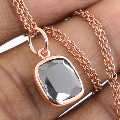 3 Cts AAA Certified Black Diamond Pendant in Bezel Setting - ZeeDiamonds