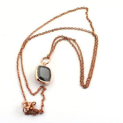3 Cts AAA Certified Black Diamond Pendant in Bezel Setting - ZeeDiamonds