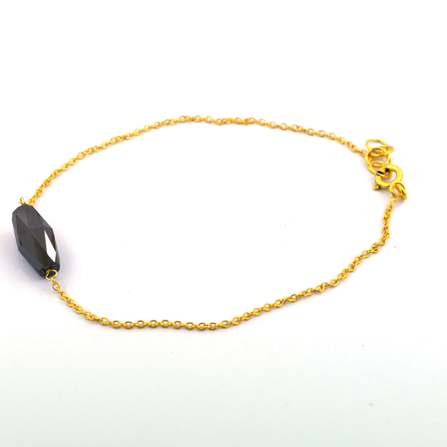 3.50 Carats Drum Shape Black Diamond Chain Bracelet, Ideal For Gift - ZeeDiamonds