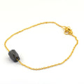 3.80 Ct Pipe Cut Black Diamond Silver Chain Bracelet In Yellow Gold - ZeeDiamonds