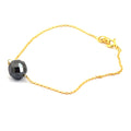 9.50 Ct AAA Certified Black Diamond Chain Bracelet in Yellow Gold - ZeeDiamonds
