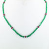 77 Ct Certified Emerald Gemstone Necklace with Ruby Beads, Great Gift - ZeeDiamonds