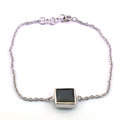 5 Carat Certified Black Diamond Chain Bracelet in Bezel, Princess Cut - ZeeDiamonds