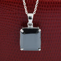 4 Ct, Certified Black Diamond Solitaire Pendant In White Gold Finish - ZeeDiamonds