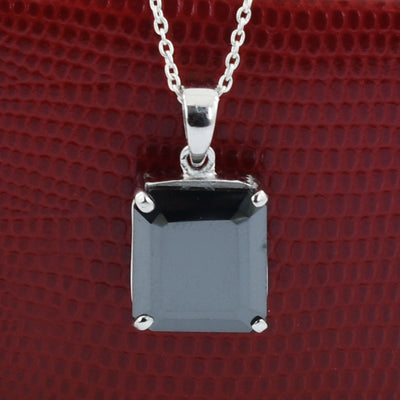 4 Ct, Certified Black Diamond Solitaire Pendant In White Gold Finish - ZeeDiamonds